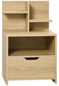 Comodino 1 Cassetto 2 Ripiani 45x35x73 cm in Legno Truciolare Naturale