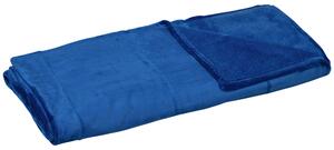 Coperta Reversibile 203x152x0,5 cm in Flanella 330 GSM Blu Scuro