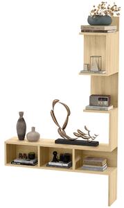 Mensola da Parete 80x20x128,5 cm Ripiani Aperti in MDF Rovere