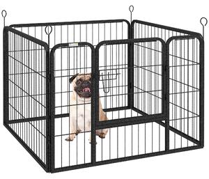 Recinto per Cani Pieghevole 82x82x60 cm in Metallo Grigio