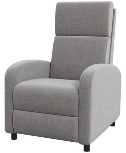 Poltrona Relax 64x86x102 cm Reclinabile Manuale in Tessuto Effetto Lino Grigia