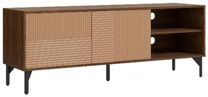 Mobile TV Fino a 65" 2 Ante 2 Ripiani Aperti 150x40x56 cm in Legno Truciolare Marrone
