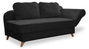 Chaise longue color antracite (con penisola a destra) con rivestimento in velluto a coste Chic Charlotte – Miuform