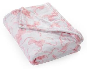 Coperta bianca e rosa in micropile 200x240 cm Bow – Catherine Lansfield