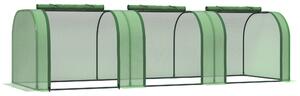 Serra da Giardino a Tunnel con Porte Avvolgibili 295x100x80 cm in Acciaio e Plastica PP Verde