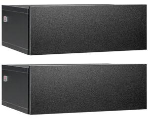 Set 2 Comodini Sospesi 1 Cassetto 40x30x15 cm in Legno Truciolare Nero