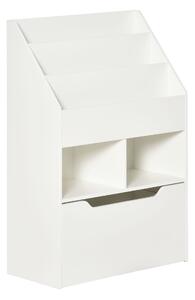 Libreria per Bambini 60x29,9x90 cm con Ripiani e 1 Cassetto in MDF Bianco