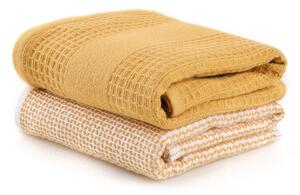 Set di asciugamani goffrati gialli 2 pz 40x60 cm Betty – Foutastic