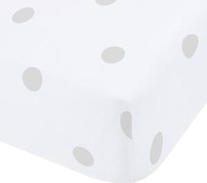 Lenzuolo con angoli bianco e grigio in flanella 150x200 cm Polka Dot – Catherine Lansfield