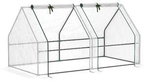 Serra da Giardino 180x90x90 cm Telaio in Acciaio Copertura in PE Rinforzato Bianco