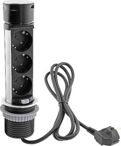 Presa di corrente da incasso per scrivania, acciaio inox, 2x prese, USB A+C