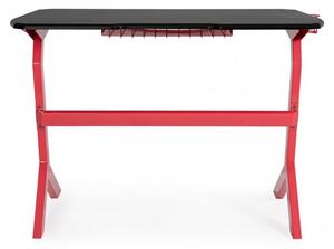 Scrivania Gaming 118x65x76 cm Gaming in MDF Rosso-Nero