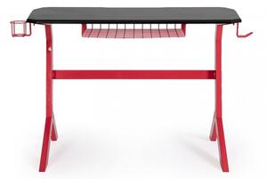 Scrivania Gaming 118x65x76 cm Gaming in MDF Rosso-Nero