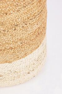 Pouf Ø 45 cm Jalaja in Fibre Naturali Bianco