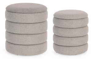 Set 2 Pouf Contenitore Katerina in Bouclè