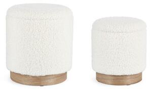 Set 2 Pouf Contenitore Zoya in Bouclè