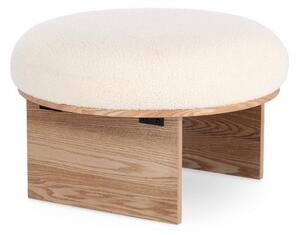 Sgabello Ø 61x38,5 cm Cozy Japandi in Tessuto Bianco