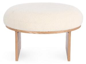 Sgabello Ø 61x38,5 cm Cozy Japandi in Tessuto Bianco