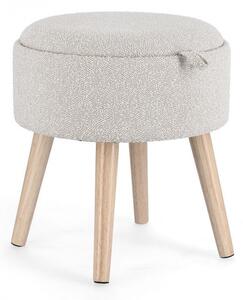 Sgabello Contenitore Ø 39x42,5 cm Zoya in Bouclè Grigio