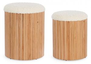 Set 2 Pouf Contenitore Cozy Japandi in Tessuto