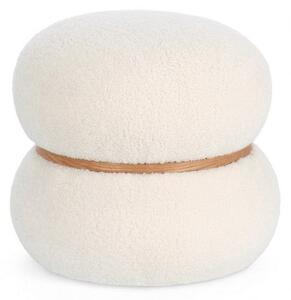 Pouf Ø 43x40 cm Cozy Japandi in Tessuto Bianco