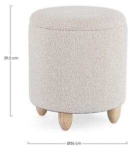 Sgabello Contenitore Ø 36x39,5 cm Zena in Bouclè