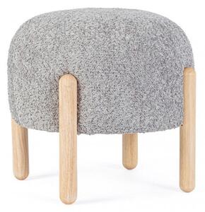 Sgabello Ø 45x38 cm Dalia in Bouclè Grigio Chiaro