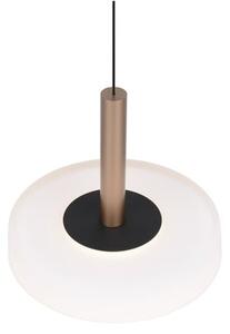 Lampadario LED dimmerabile in nero, bianco e oro con paralume in vetro ø 22 cm Celeste - Trio