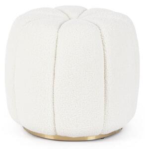 Pouf Ø 44x39 cm Florel in Tessuto Bianco