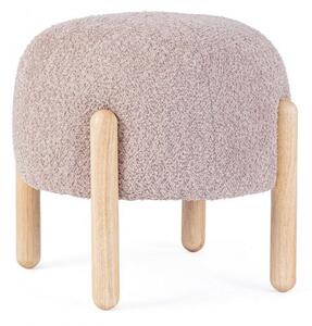 Sgabello Ø 45x38 cm Dalia in Bouclè Rosa Antico