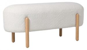 Panca 108x41,5x48 cm Dalia in Bouclè Bianco