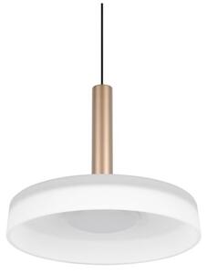Lampadario LED dimmerabile in nero, bianco e oro con paralume in vetro ø 22 cm Celeste - Trio