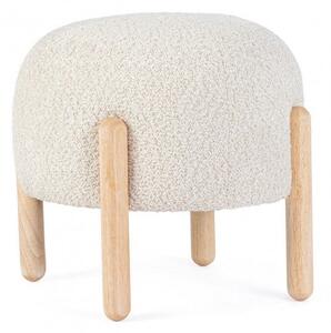 Sgabello Ø 45x38 cm Dalia in Bouclè Naturale
