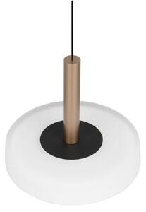 Lampadario LED dimmerabile in nero, bianco e oro con paralume in vetro ø 22 cm Celeste - Trio