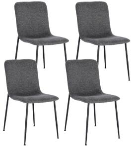Set 4 Sedie 44x56x81 cm Rinas in Tessuto Grigio Scuro