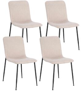 Set 4 Sedie 44x56x81 cm Rinas in Tessuto Beige
