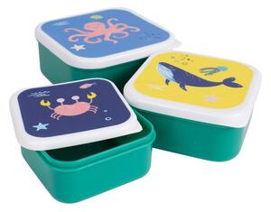 Portapranzo per bambini verdi in plastica 3 pz Ocean – Ladelle