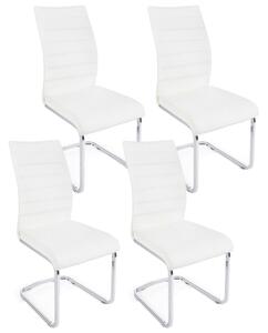 Set 4 Sedie 41x60x98 cm Myra in Ecopelle Bianco