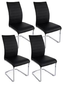 Set 4 Sedie 41x60x98 cm Myra in Ecopelle Nero