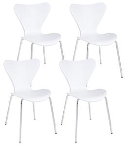 Set 4 Sedie 50x49,5x82 cm Tessa in Plastica Bianco