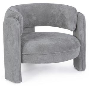Poltrona Soggiorno 94x88x73 cm Aisha in Tessuto Grigio