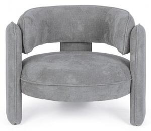 Poltrona Soggiorno 94x88x73 cm Aisha in Tessuto Grigio