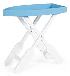 Tavolo 60x30x56 cm Gozzo in Legno Bianco-Azzurro