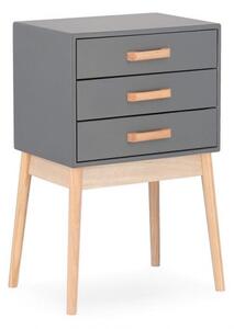 Cassettiera 3 Cassetti 43x30x68 cm Ordinary in Legno Grigio