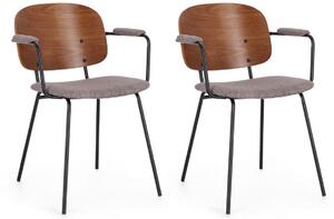 Set 2 Sedie 57x60x80 cm Sienna in Tessuto Grigio