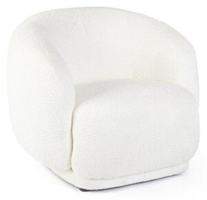 Poltrona Soggiorno 93x87x73 cm Tecla in Bouclè Bianco