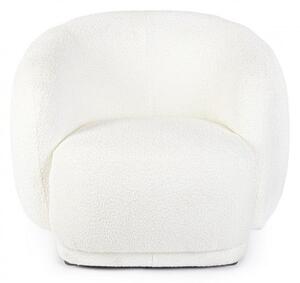 Poltrona Soggiorno 93x87x73 cm Tecla in Bouclè Bianco