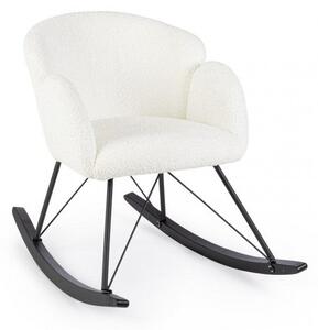 Poltrona Soggiorno 86x62x72 cm Sibilla in Bouclè Bianco