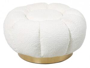 Pouf Ø 65x35 cm Florel in Bouclè Bianco