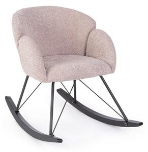 Poltrona Soggiorno 86x62x72 cm Sibilla in Bouclè Rosa